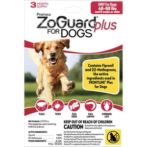 Promika ZoGuard Plus for Dogs Pets - Pest Control Promika 45-88 lbs 3 Month Supply  