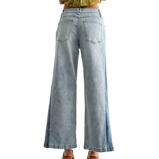 Wide Leg Two Tone Jeans WOMEN - Clothing - Jeans Camellia
