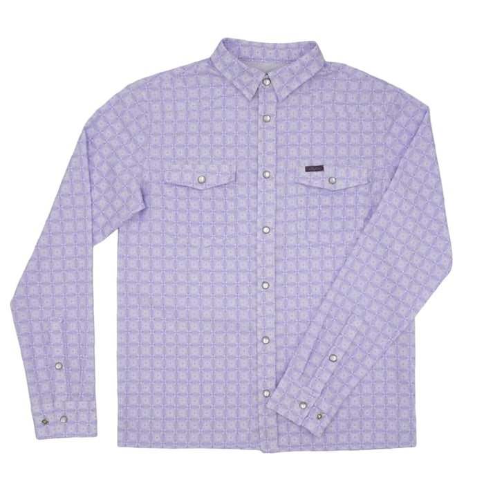 San Jac Boy's Lavender Performance Pearl Snap Shirt