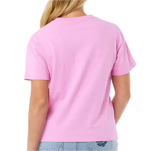 Rip Curl Women's Surf Puff Relaxed Tee - Pink WOMEN - Clothing - Tops - Short Sleeved Rip Curl