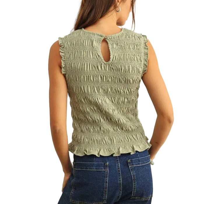 Miou Muse Sleeveless Smock Sage Top