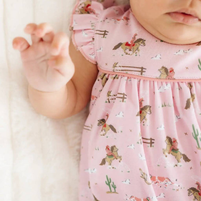 Luna & Arlo Baby Girl's Little Wranglers Dusty Rose Bubble