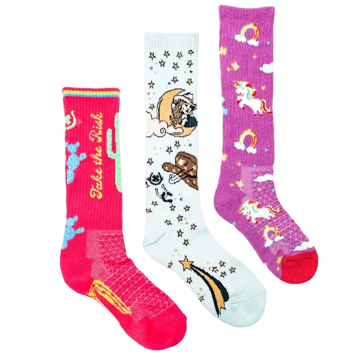 Lucky Chuck 3 Pack Outlaw Dreamers Performance Crew Socks