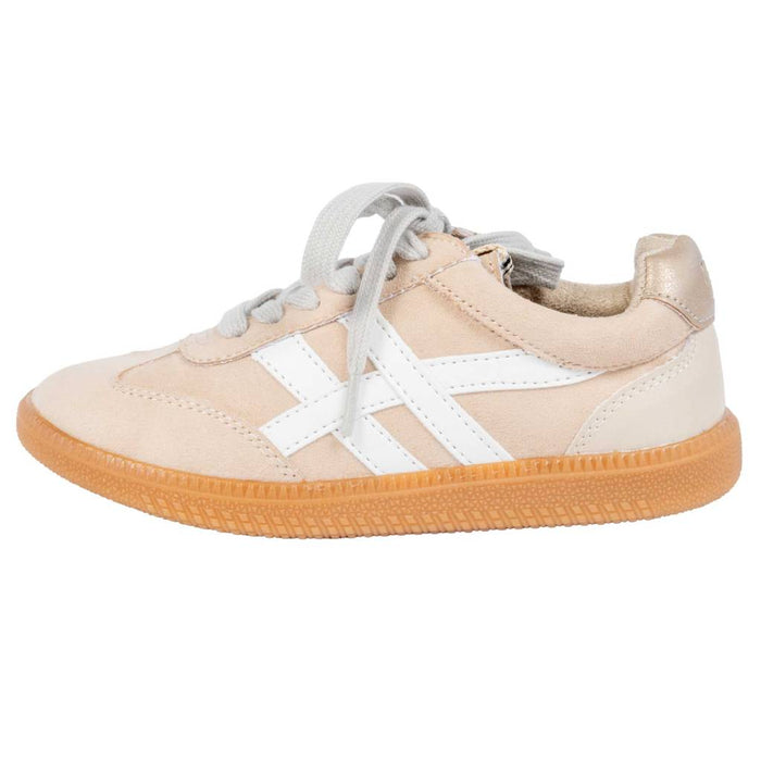 ShuShop Girl's Sasha Mini Nude Suede Sneakers