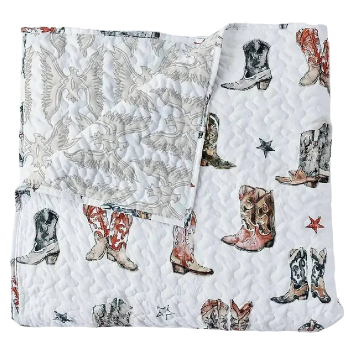 Thunderbird Boots Neutral Baby Blanket