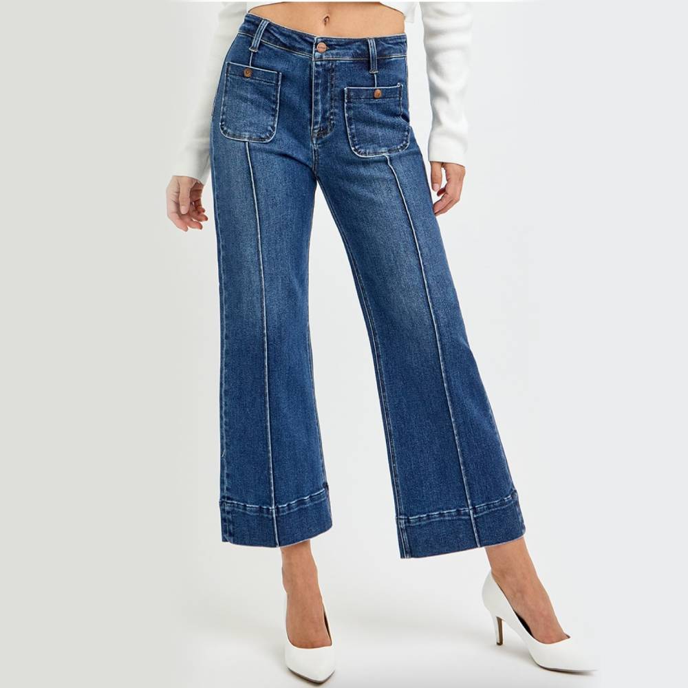 Risen High Rise Crop Wide Leg Jean