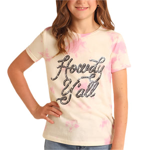 Rock & Roll Denim Girl's Tie Dye "Howdy Y'all" Tee KIDS - Girls - Clothing - T-Shirts Panhandle