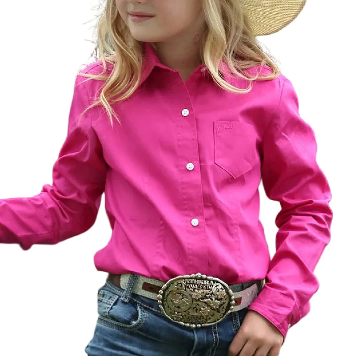 Cruel Denim Girl's Solid Pink Button Down Top KIDS - Girls - Clothing - Tops - Long Sleeve Tops Cruel Denim
