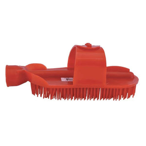 Plastic Curry Comb With Stap Equine - Grooming Partrade Red  