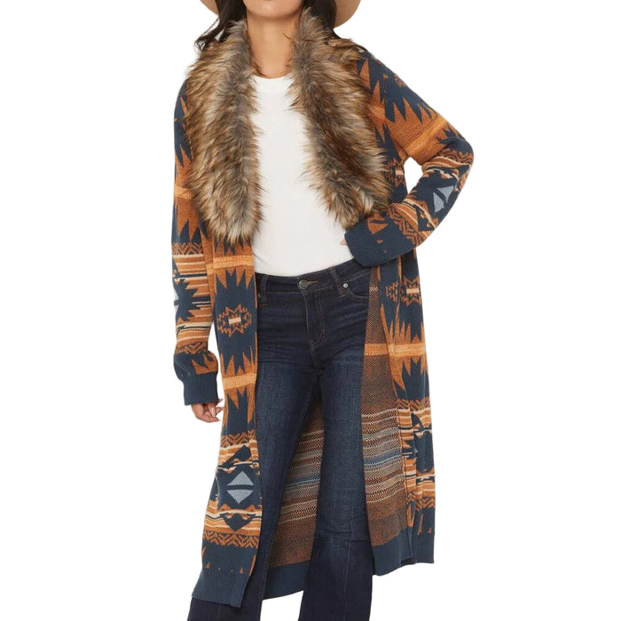Panhandle Slim Women's Fur Aztec Print Sweater Cardigan WOMEN - Clothing - Sweaters & Cardigans Panhandle
