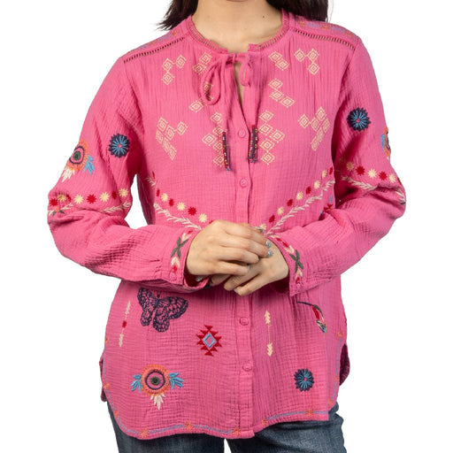 Johnny Was Josiy Paulina Cerise Blouse WOMEN - Clothing - Tops - Long Sleeved Johnny Was Collection