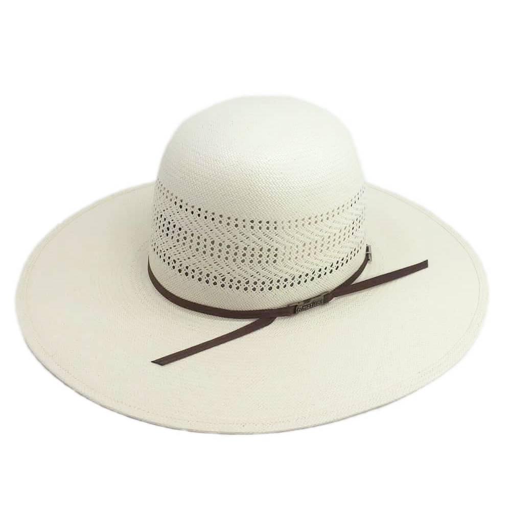 American Triple Fancy Vented Ivory Open Crown Straw Hat HATS - STRAW HATS American Hat Co.   