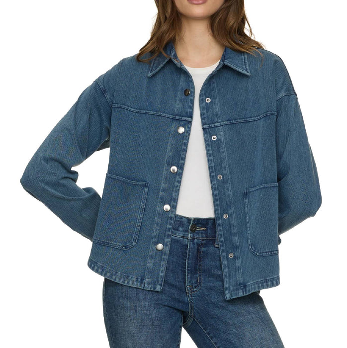Flag & Anthem Women's Roslyn Stretch Denim Herringbone Shirt Jacket