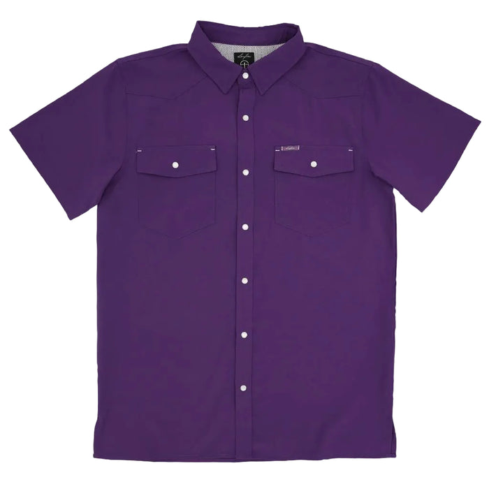 San Jac Boy's Purple Performance Pearl Snap Shirt