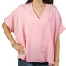 Bubble Pink V Neck Top WOMEN - Clothing - Tops - Short Sleeved Urban Daizy