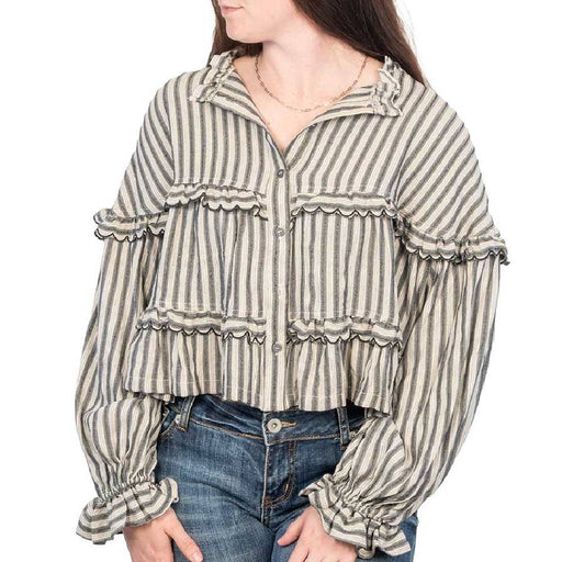 * Variegated Stripe Boho Top - FINAL SALE WOMEN - Clothing - Tops - Long Sleeved So Me