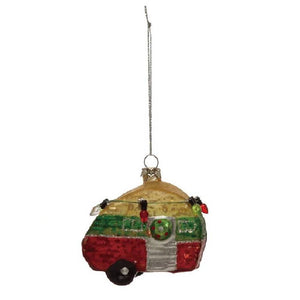 Hand-Painted Mercury Glass Camper Ornament HOME & GIFTS - Home Decor - Seasonal Decor Creative Co-Op Red  