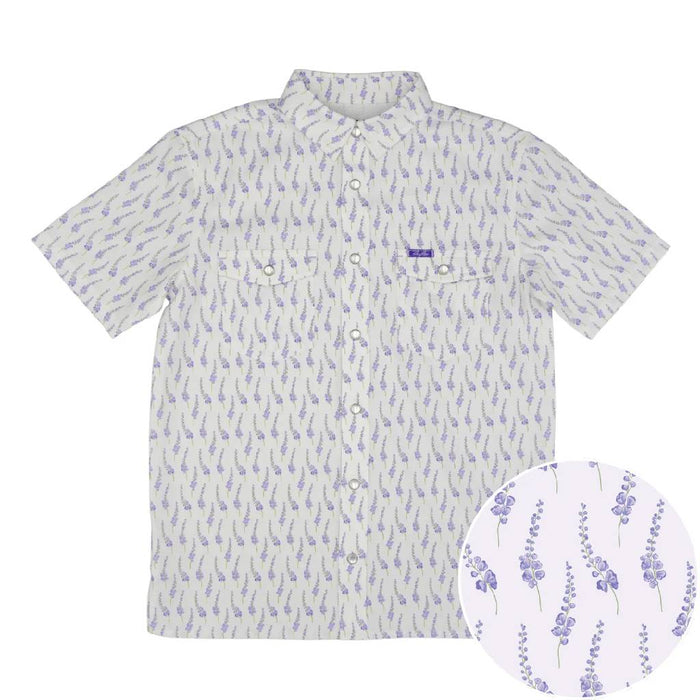 San Jac Boy's Lone Star Bloom Blue Bonnet Performance Snap Shirt