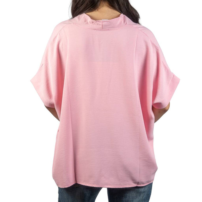 Bubble Pink V Neck Top WOMEN - Clothing - Tops - Short Sleeved Urban Daizy