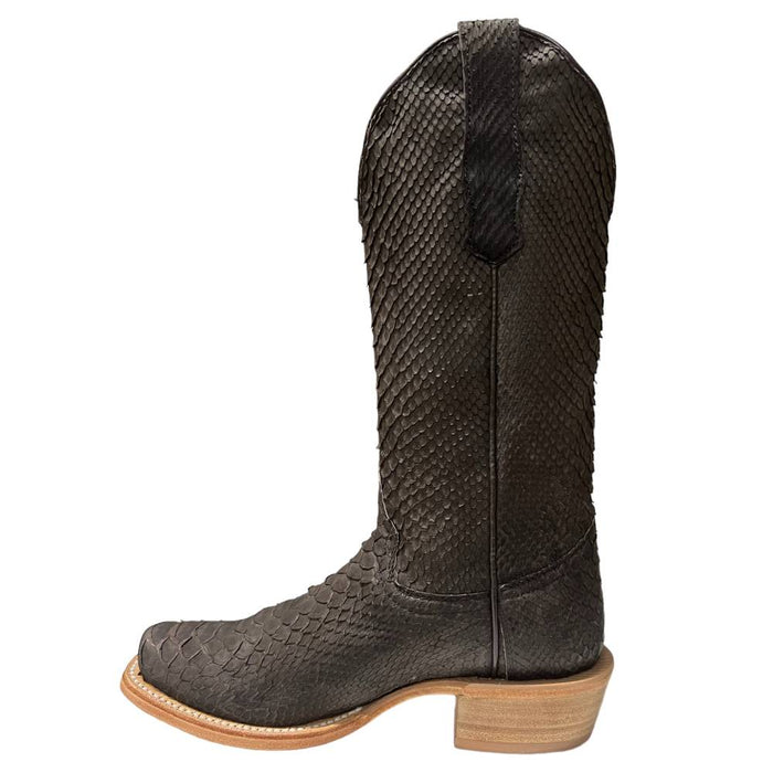 R. Watson Women's Chocolate Nubuck Python Boot WOMEN - Footwear - Boots - Exotic Boots R Watson   