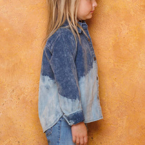 Girl's Dip Dyed Corduroy Shirt KIDS - Girls - Clothing - Tops - Long Sleeve Tops ODDI CLOTHING   