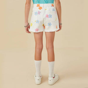 Hayden Girl's Floral Print Denim Shorts KIDS - Girls - Clothing - Shorts Hayden Los Angeles   