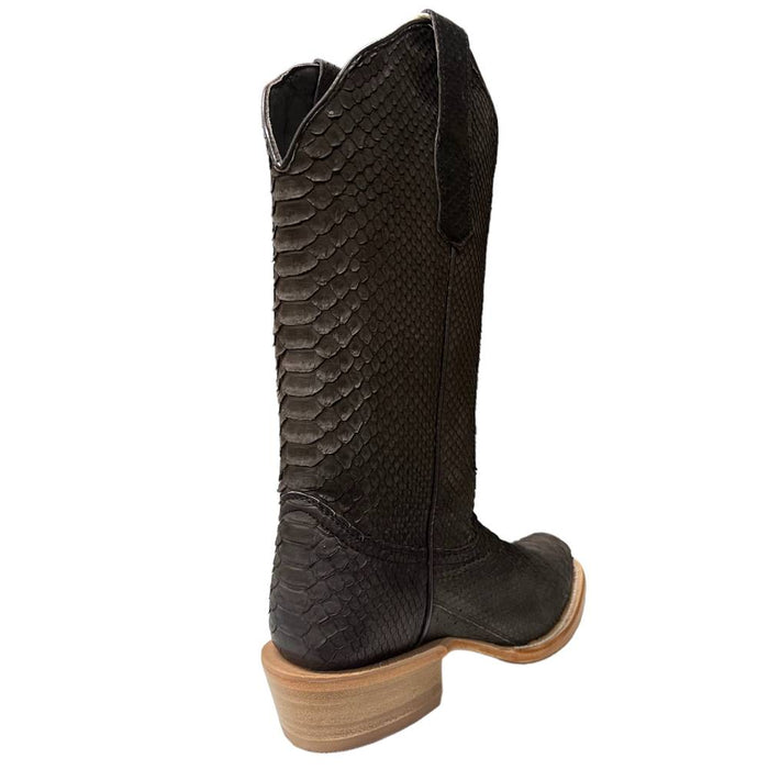 R. Watson Women's Chocolate Nubuck Python Boot WOMEN - Footwear - Boots - Exotic Boots R Watson   