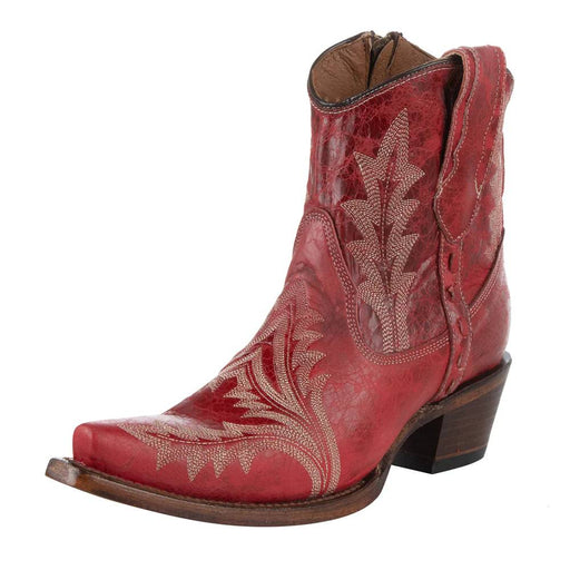 Circle G by Corral Red Embroidered Ankle Bootie WOMEN - Footwear - Boots - Booties Corral Boots   