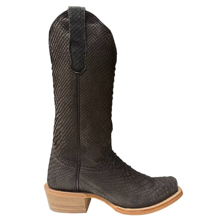 R. Watson Women's Chocolate Nubuck Python Boot WOMEN - Footwear - Boots - Exotic Boots R Watson   