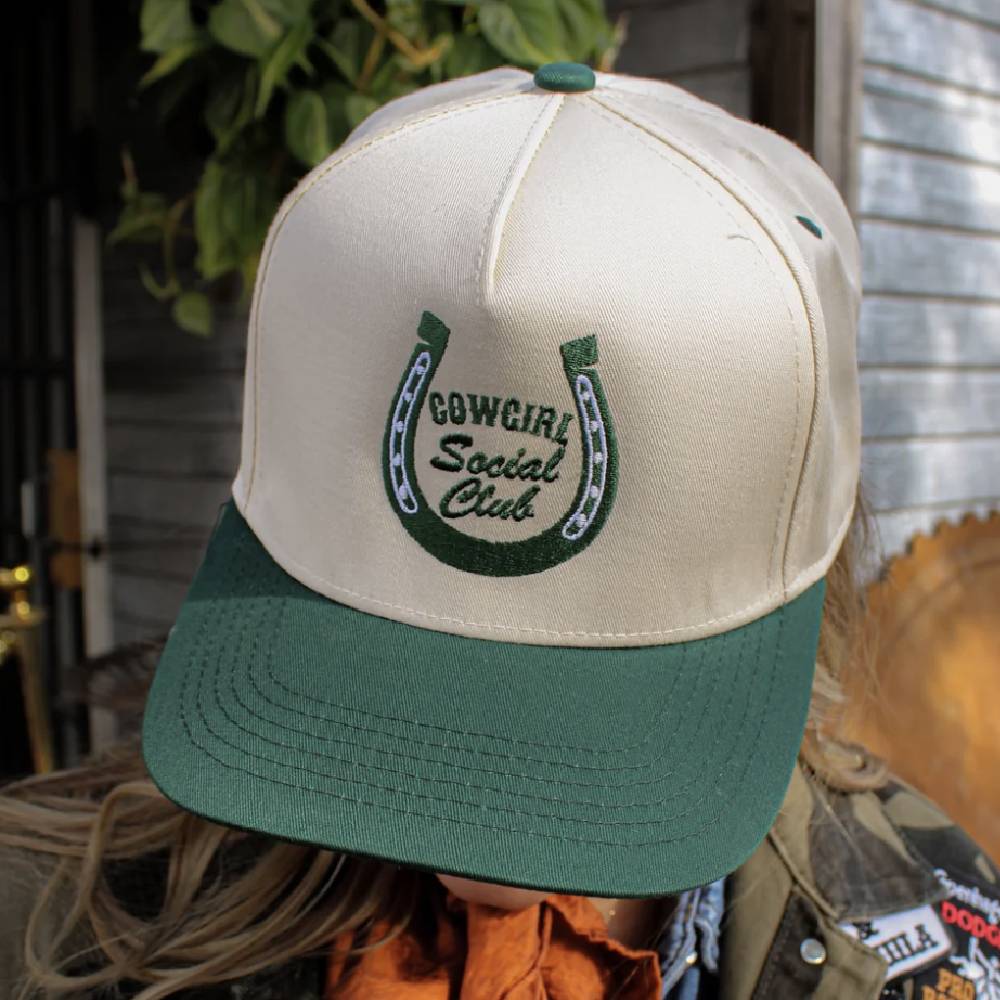 Cowgirl Social Club Hat - Green/Natural WOMEN - Accessories - Caps, Hats & Fedoras Summer Tees