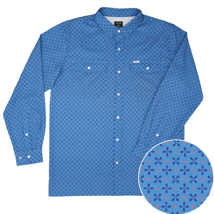 San Jac Men's The Blue Daisy Performance Snap Shirt