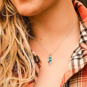 Montana Silversmiths Whispering Winds Feather Turquoise  Necklace WOMEN - Accessories - Jewelry - Necklaces Montana Silversmiths   