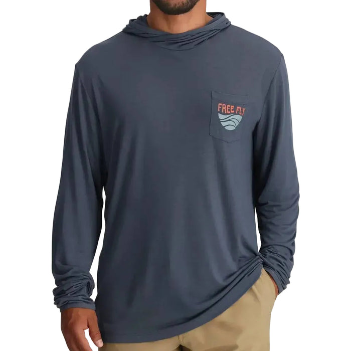 Free Fly Men's Blue Edge Storm Cloud Bamboo Lightweight Graphic Hoodie MEN - Clothing - Shirts - Long Sleeve Free Fly Apparel