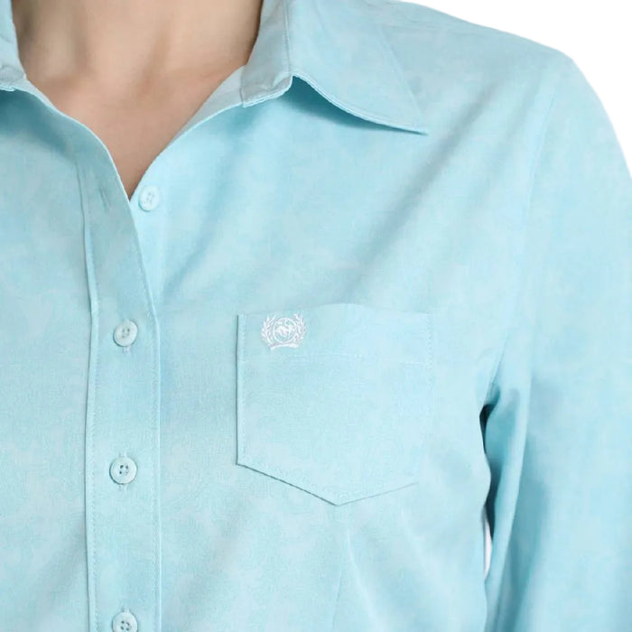 Cinch Ladies Arenaflex Light Blue Button Down