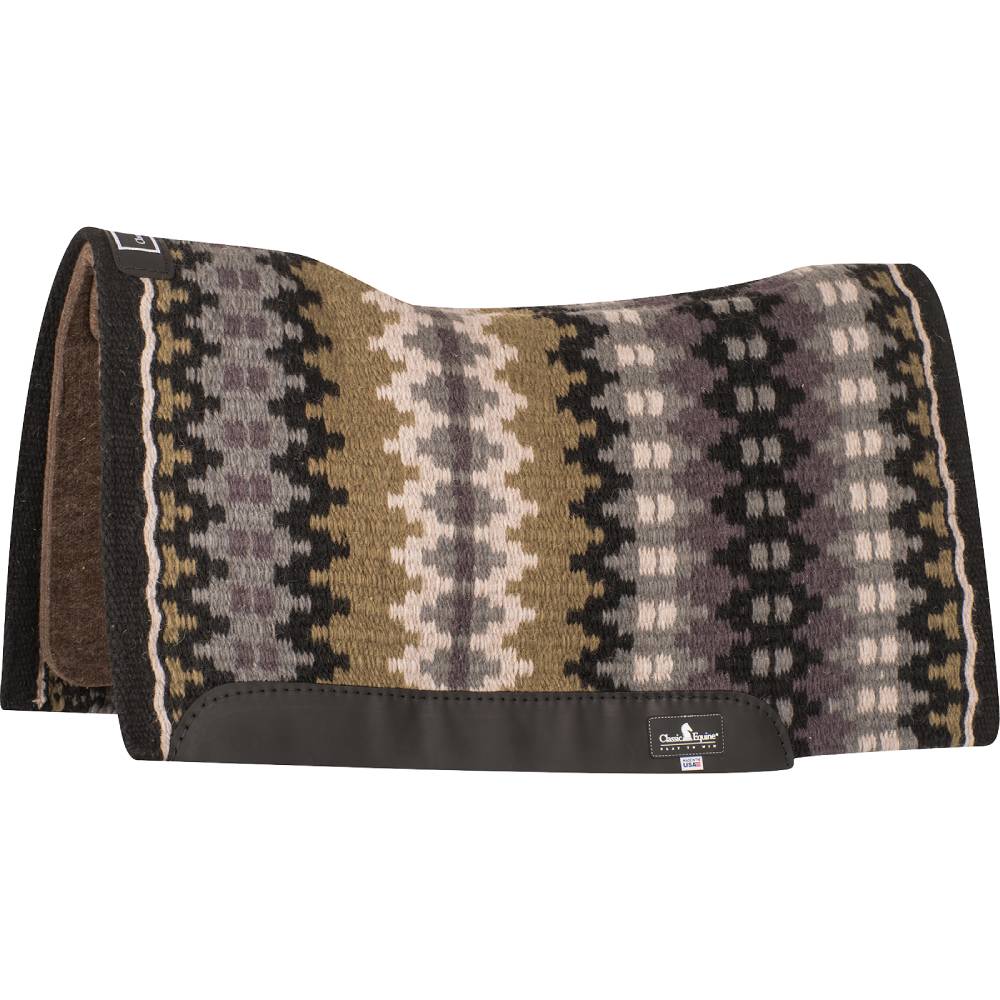 Classic Equine Contour Wool Top Alpaca Pad - 34" x 38" Tack - Saddle Pads Classic Equine Black/Cashmere