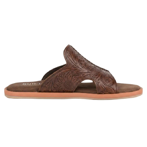 Roper Woman's Haydyn Brown Tooled Leather Slide Sandal WOMEN - Footwear - Sandals Roper Apparel & Footwear