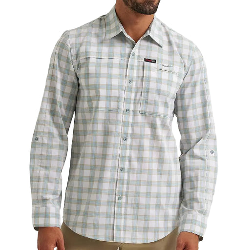 Wrangler Men's All Terrain Gear Hike to Fish White Check Shirt MEN - Clothing - Shirts - Long Sleeve Wrangler