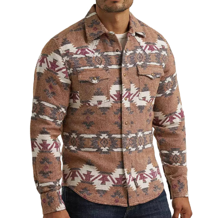 Wrangler Men's Western Retro Jacquard Snap Shirt