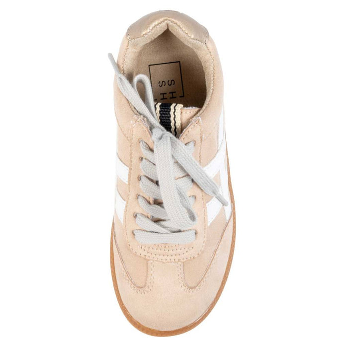 ShuShop Girl's Sasha Mini Nude Suede Sneakers