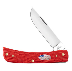 Case Rough Red Synthetic Sod Buster Jr W/Flag Shield Knives - Knives W.R. Case   