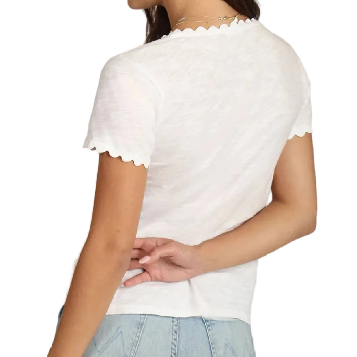 Dylan Ric Rac White Tee