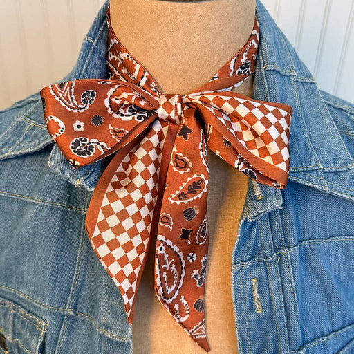 Fringe Scarves "Luck Be A Paisley" Brown Twilly ACCESSORIES - Additional Accessories - Wild Rags & Scarves Fringe Scarves