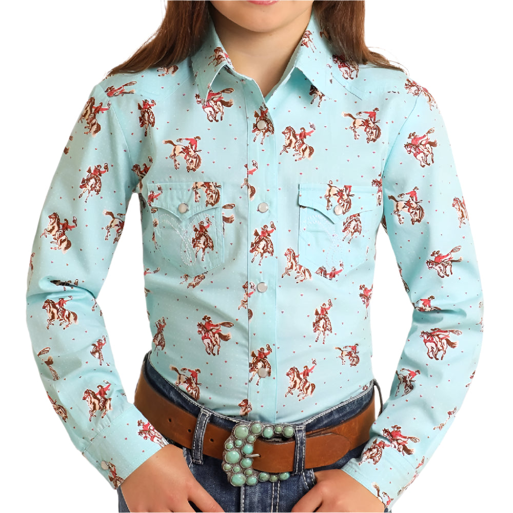 Panhandle Girl's Bucking Bronc Shirt KIDS - Girls - Clothing - Tops - Long Sleeve Tops Panhandle