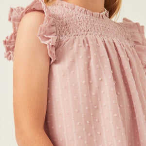 Hayden Girl's Smocked Swiss Dot Blouse KIDS - Girls - Clothing - Tops - Sleeveless Tops Hayden Los Angeles   