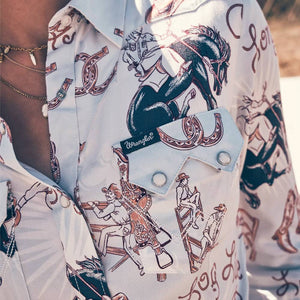 Wrangler Women's Long Live Cowboys Rodeo Shirt - FINAL SALE WOMEN - Clothing - Tops - Long Sleeved Wrangler   