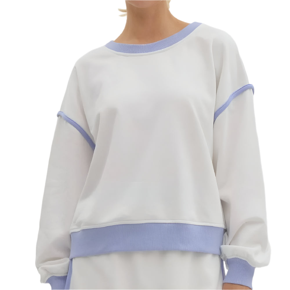 Contrast Trim Sweater - Off White WOMEN - Clothing - Sweaters & Cardigans Entro