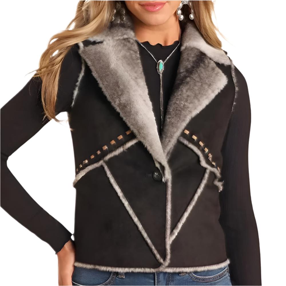 Powder River Women's Microsuede Faux Fur Vest