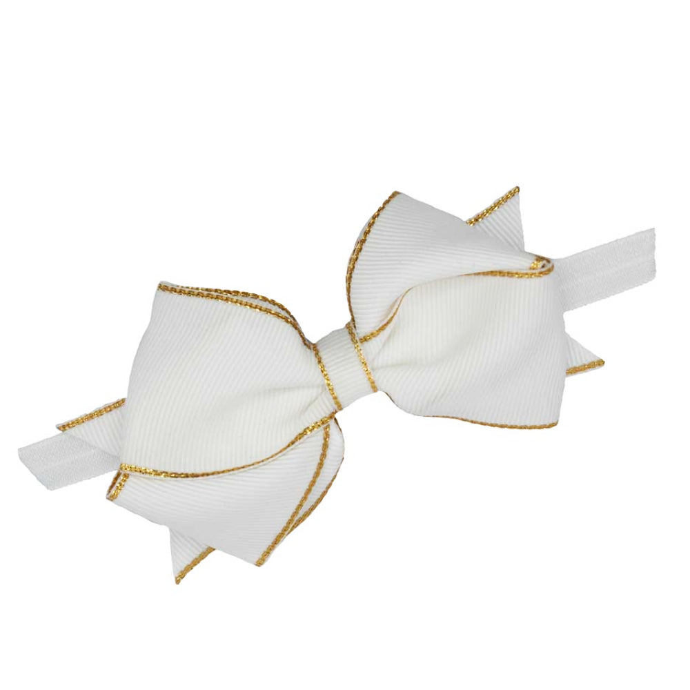 Mud Pie White Christmas Bow Headband