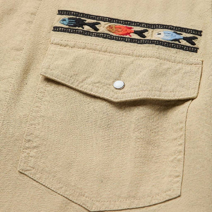 Seager Whippersnapper Embroidered Dry Hay Pearl Snap Shirt