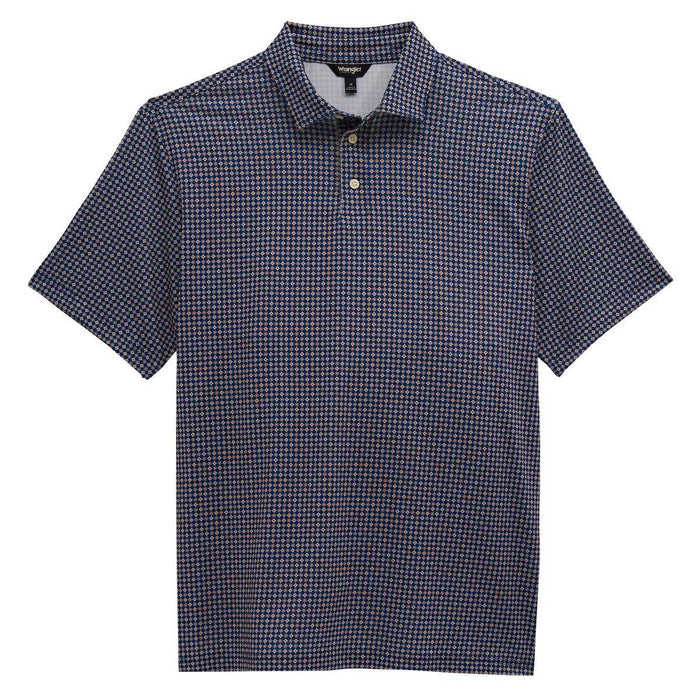 Wrangler Men's Blue Depths Diamond Geo Performance Polo Shirt
